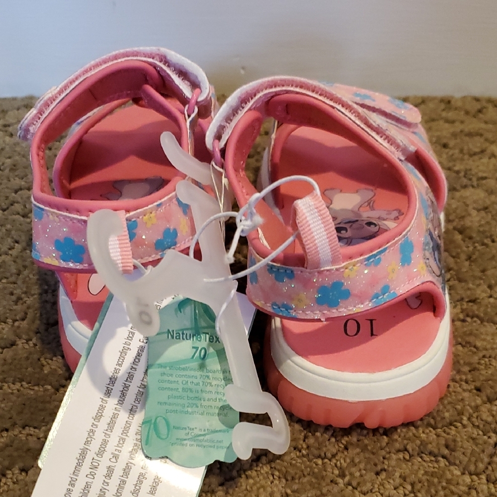 Toddler Girls Disney Stitch Pink Floral Lights Up Sandals Size 11 NWT - Picture 3 of 8